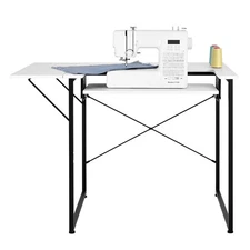 Uimoso Multipurpose Sewing Machine Table with Collapsible Side Shelf