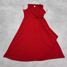 Lane Bryant Maxi Wrapped Dress Women Plus 26/28 Red Sleeveless Ring Accent NWT