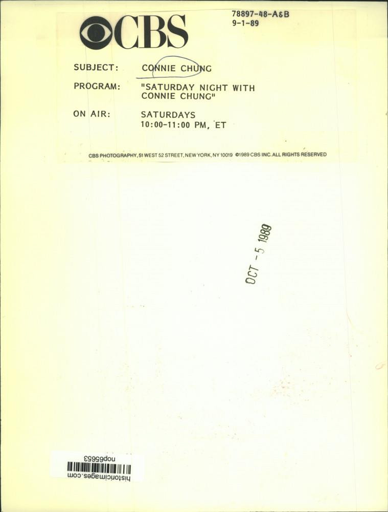 1989 Press Photo Anchor Connie Chung of 