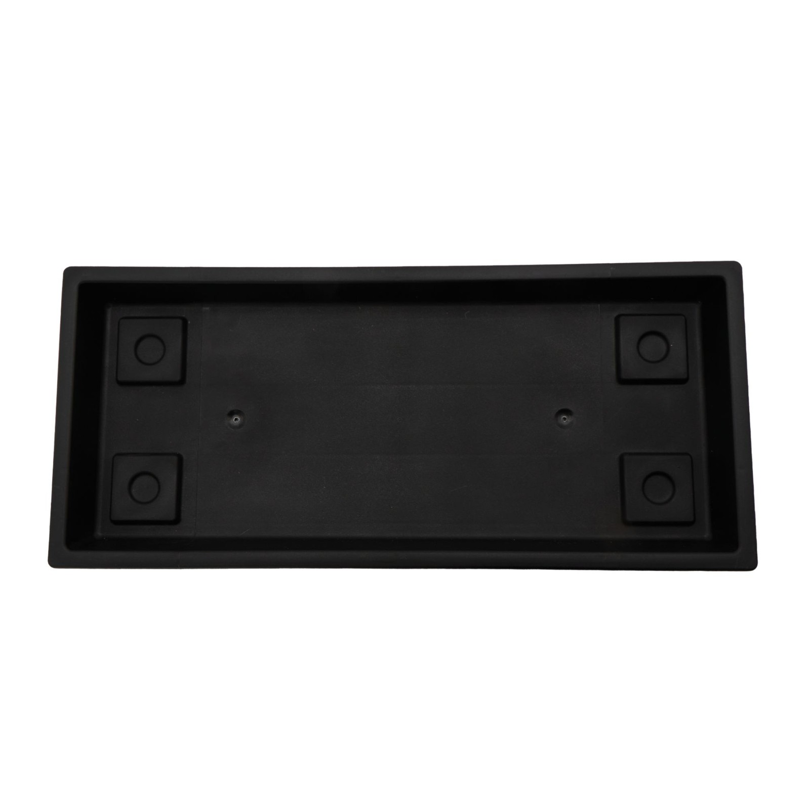 The HC Companies Venetian Rectangular Plant Tray, Plastic Drip Saucer, Black