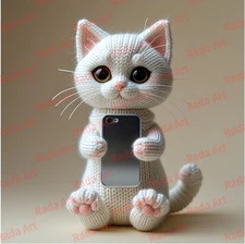 Digital Image Art Ai Picture Photo Wallpaper Desktop Background White Toy Cat