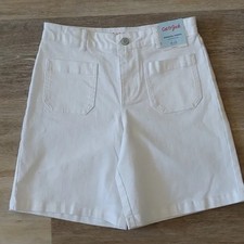 NWT Cat  Jack Girls Denim Bermuda Shorts White Size XL 14 
