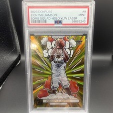 2023-24 Panini Donruss Bomb Squad Zion Williamson #9 Holo Yellow Laser /25 PSA 9