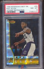 1996-97 Bowman's Best RK. Ray Allen #R5 ATOMIC REFRACTOR PSA 8