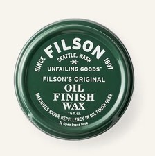 Filson Oil Finish Wax 3.5 Oz For Water Repellency On Oil Finish Gear Green Tin