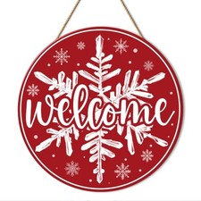 Christmas Welcome Sign for Front Door Winter Snowflake Welcome Sign for Home