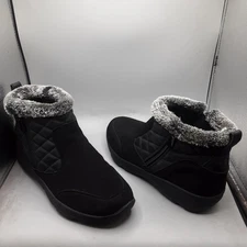 Easy Spirit Shoes Womens Size 8.5 Quilted Zip Faux Fur Winter Boots Warm Cozy