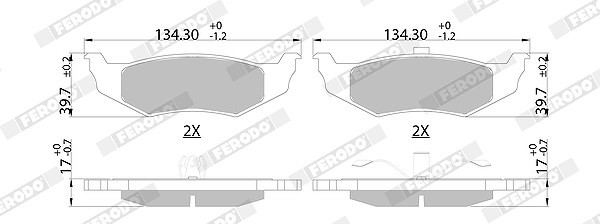 Ferodo Bremsbelagsatz, Scheibenbremse Hinterachse U.A. FüR Chrysler, Dodge-image