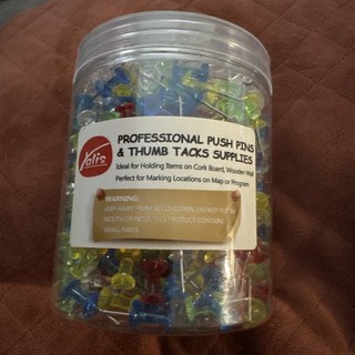 Yalis Push Pins Clear Multicolored Standard Thumb Clear Multi Colour