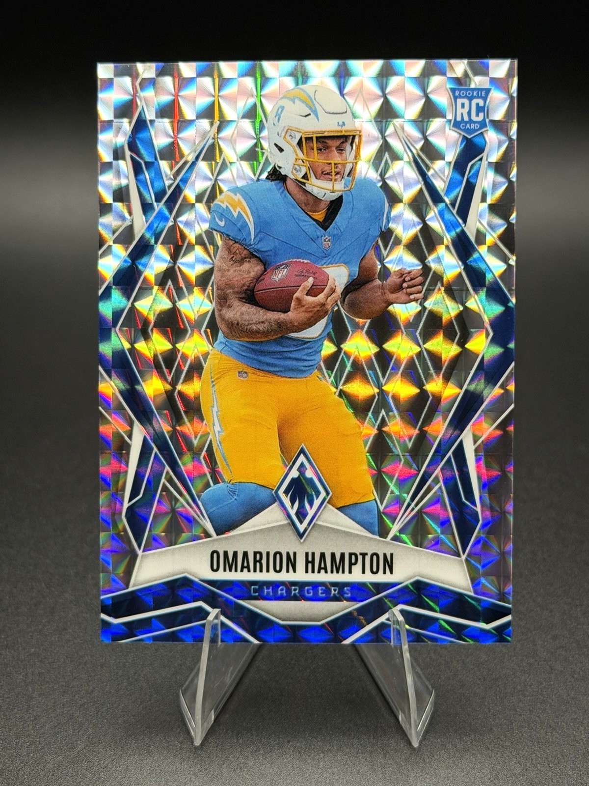 2025 Panini Phoenix - Omarion Hampton Rookie Silver Pyramid #192 (RC) Chargers