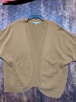 Neiman Marcus cashmere cardigan sweater in a camel brown color Large New