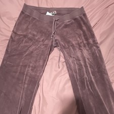 Juicy Couture Brown Velour Full Zip Hooded Tracksuit Set Hoodie/Pants M