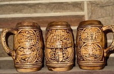 3 German Steins Salzburg Signed 3D