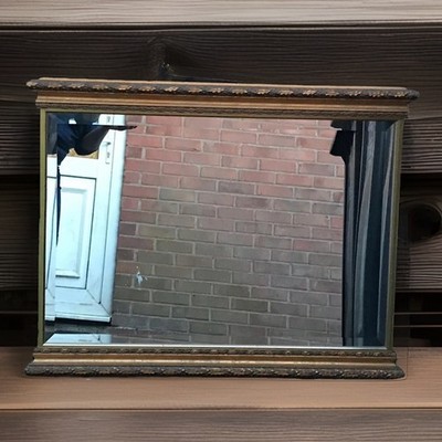 Glaubglas Goldrahmen Übermantel rechteckiger Spiegel, Ahorn Gelbgold Blattgold