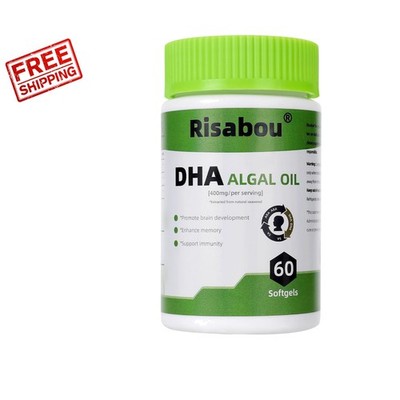 DHA 400 mg Algal Oil Softgels - 60 Vegetarian Capsules for Brain Health