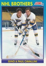 1991-92 Score Canadian Bilingual #338 Gino Cavallini / Paul Cavallini BRO