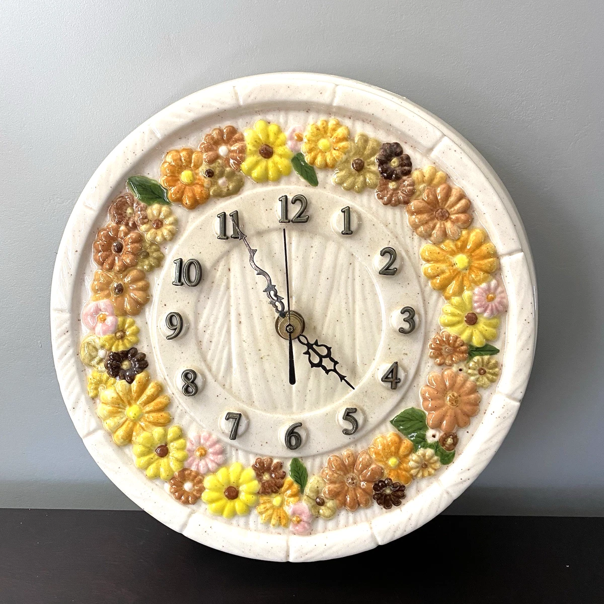 Vintage Flower Wall Clock Indiana Collectible Wall Clocks 1930