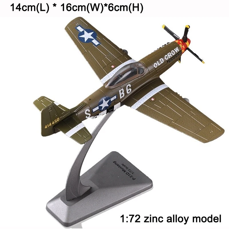 1:72 WW2 USAF P-51D Mustang "OLD CROW" Fighter Model Diecast Military Collection - Image 2 of 4