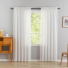 Mesh Curtains for Window, Striped, 213.4 cm, Pack of 2, for Bedroom, 213...