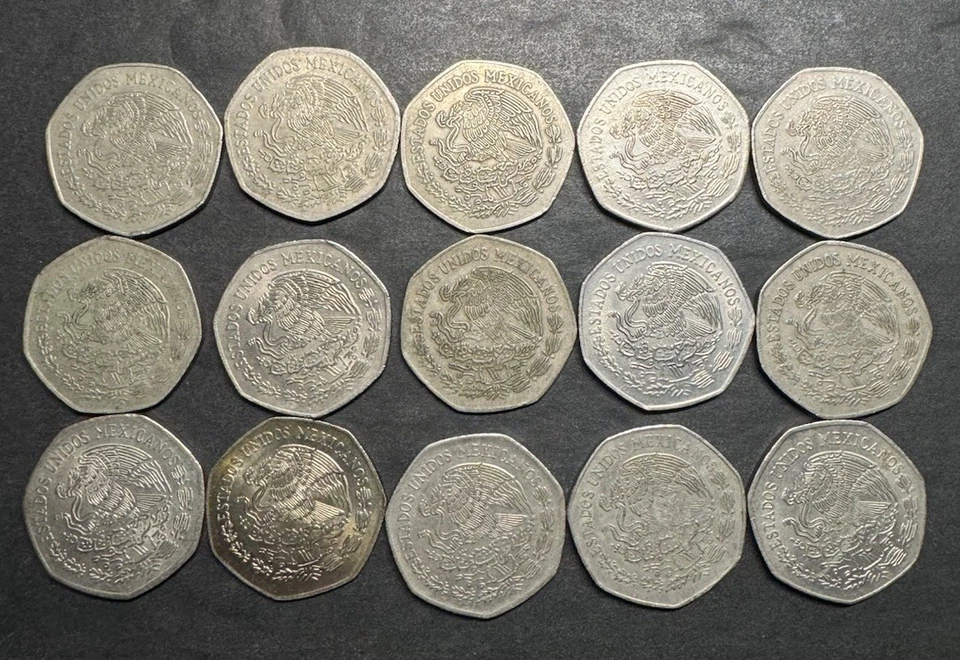 Lote de 15 Monedas Mexicanas Diez Mexicanas México 10 Pesos 1977-1982 Colección Mundo Foto 2 de 2