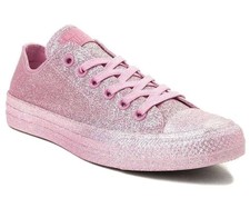 Converse Chuck Taylor All Star Pink Glitter Low Sneakers Metallic SIZE 10