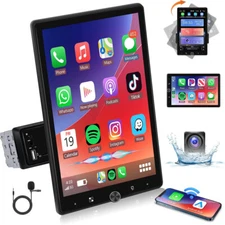 10.4" Rotatable 1 DIN Apple CarPlay Android Auto Car Stereo Radio GPS w/ Camera