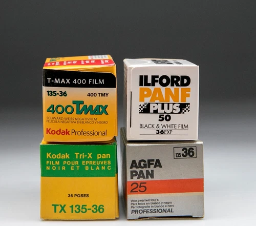 2 Kodak Black & White Film + 1 Agfapan 25 + 1 Ilford Pan F