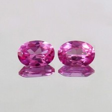 AAA Natural Flawless Ceylon Pink Sapphire Loose Oval Gemstone Cut Pair 8x6 MM