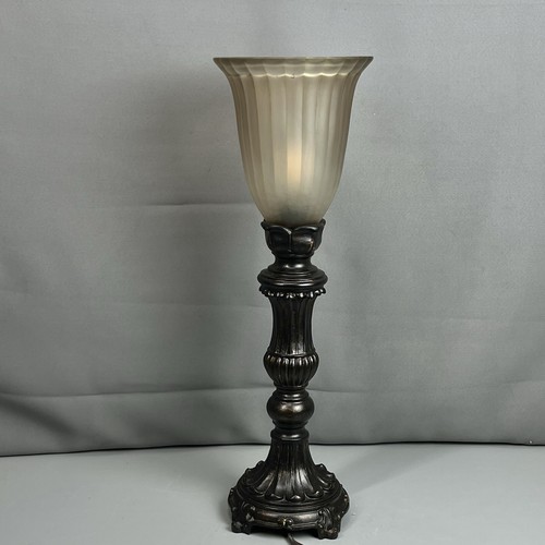 French Empire Crystal Brass Glass Antique Traditional Table Lamp - Picture 2 of 16