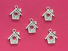 Tibetan Silver Bird House Charms - 5 per pack
