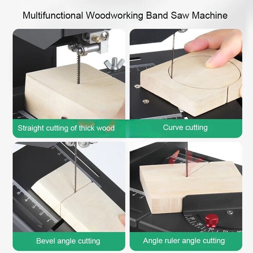 800W 220V Woodworking Band Sawing Machine Curve Saw Electric Table Saw Lathe - Foto 5 di 6