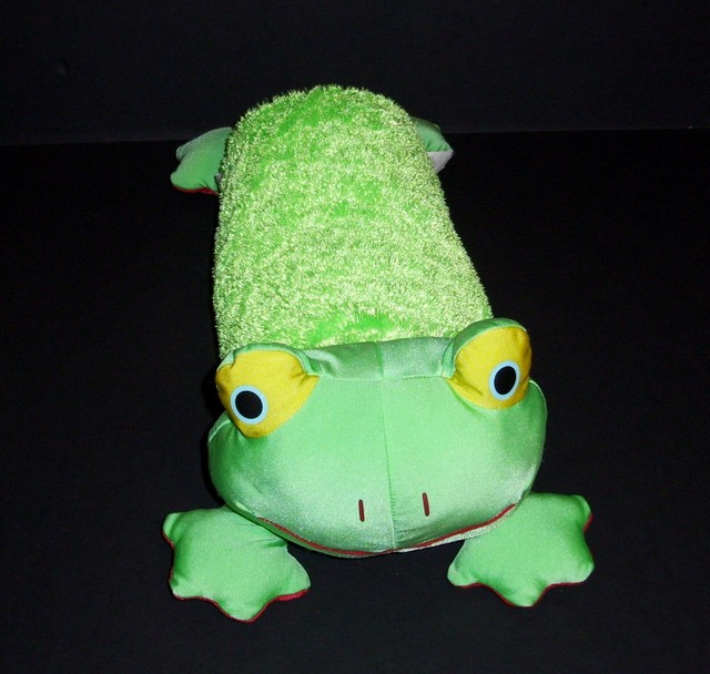 MOSHI Green Frog Furry Neck Roll Neckroll Microbead Stuffed Pillow eBay