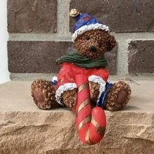 Collectible ~  Teddy Bear Xmas Stocking Holder Mantel Hanger ~ Mint