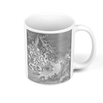 Tasse Keramik Becher Le Monde Detruit by les Eaux Bibelgravur Gustave Dore