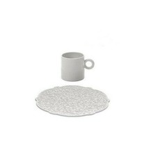 Set 6 Tazzine + 6 Piattini Dressed ALESSI MW01/76 MW01/77 in Porcellana Decorata