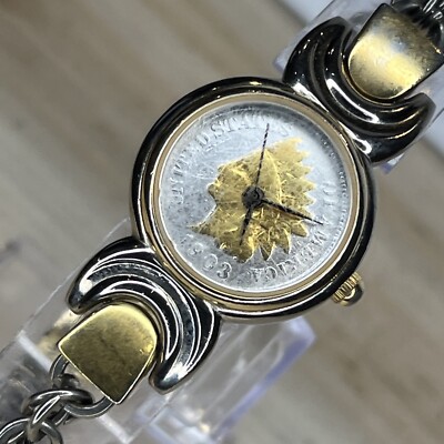 Vintage Indian Head 1903 Penny Silver Tone Watch James Longacre NEW BATTERY