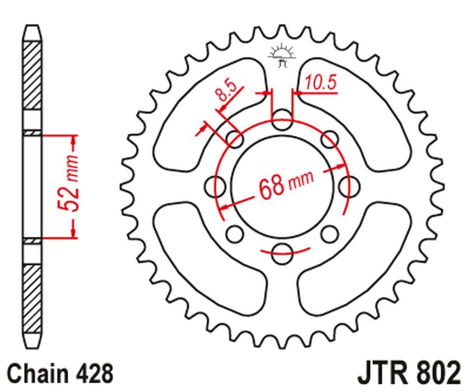Pignon arrière JT 802 37 dents pour restaurer la transmission de Suzuki TS 80
