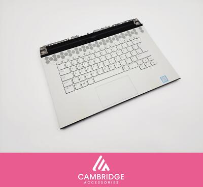 Dell Alienware M15 R2 Handauflage Abdeckung UK Tastatur Weiß 0MVM8D 01YRDC Grade C