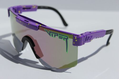 Gafas de sol PIT VIPER The Donatello polarizadas púrpura espejo envolvente NUEVO - Imagen 2 de 8