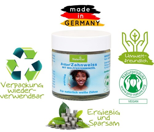 Brilliant Super Zahnweiss Pulver Natürliches Zahnweiß Zahnreinigung 2x40g - Bild 3 von 5