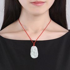 Jade Pendant12Chinese Zodiac Animal Jadeite Carved Amulet Lucky Charm Jewelry