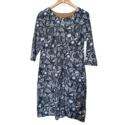 Weird Fish Wear The Weekend Floral Dress Charcoal Gray Black White Floral 14