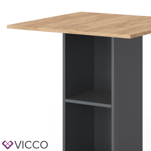 Tavolo alto da cucina Rodeo 70x70cm 3 scomparti antracite/goldcraft Vicco - Foto 6 di 7