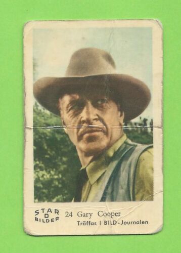 1963 Dutch Gum Card Star Bilder D #24 Gary Cooper - Picture 1 of 2