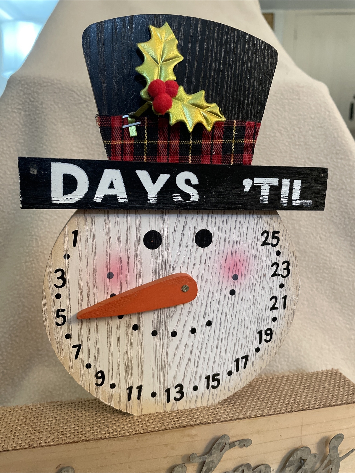 Wooden Snowman Countdown to Christmas Holiday Decor eBay
