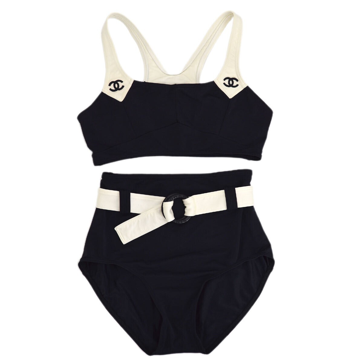 【CHANEL】SwimSuit 水着 38 BLACK One-piece swimsuit Chanel Black size 38 FR in Polyamide