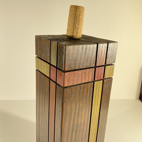Vintage Handmade Wood Pillar Candle Holder Stand - 第 5/5 張圖片