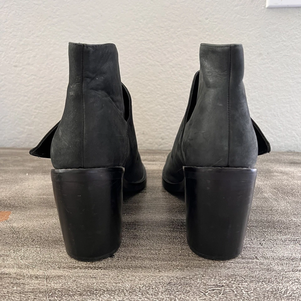 Botas Shellys London Alizia Botines de Cuero Nobuck Tacón Grueso Carbón Talla 10 Foto 4 de 4