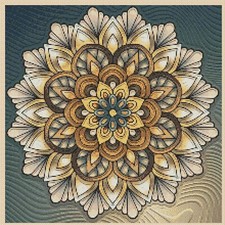 Mandala in Golds Counted Cross Stitch Chart No.6-420pp