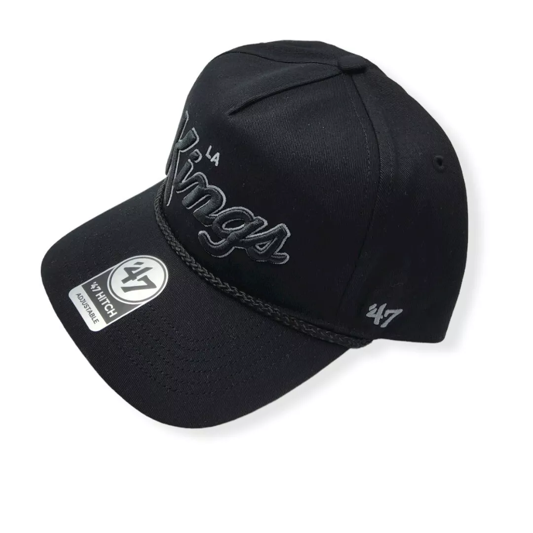 '47 Los Angeles Kings Hitch Crosstown Script Black Adjustable Snapback Hat Cap